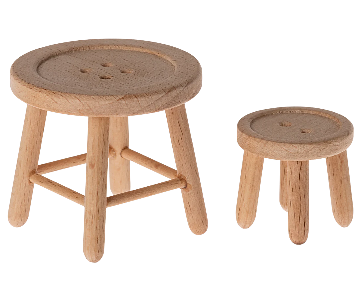 Table and stool set, Mouse, Maileg