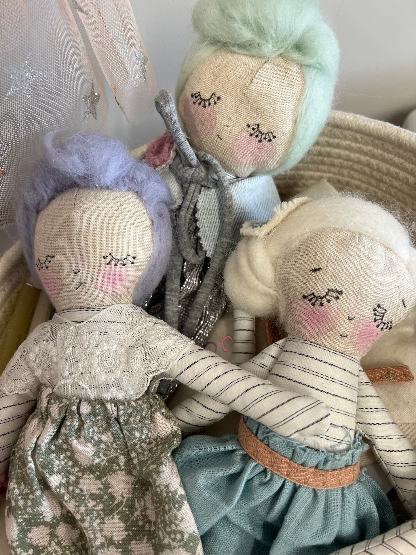 Lilac Lily Rag Doll Handmade by Bluebell.