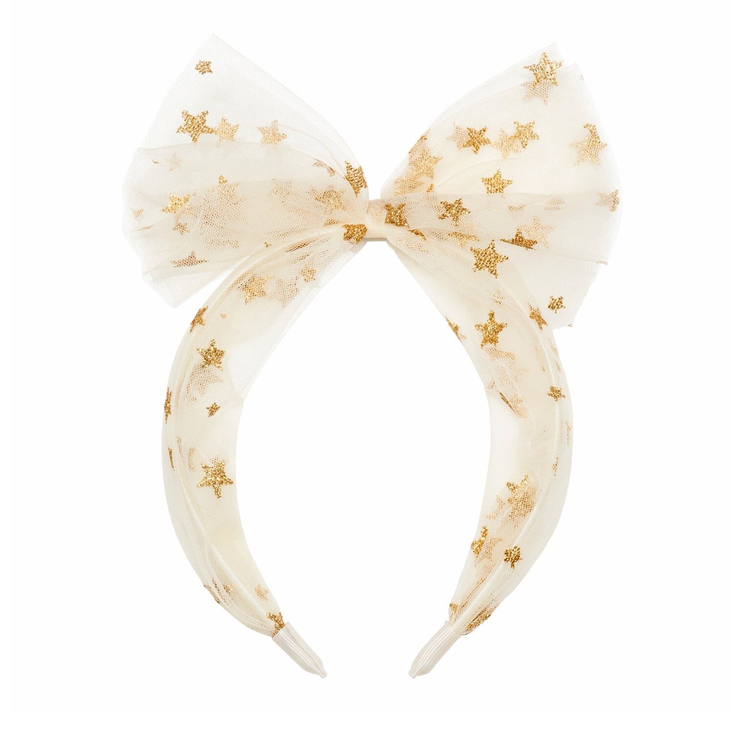 Wish Upon A Star Tulle Headband Gold White by Rockahula Kids
