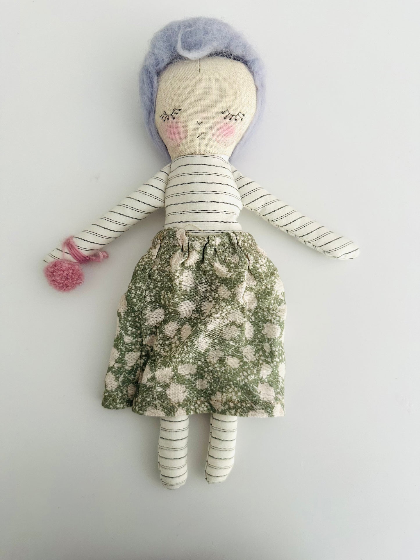 Lilac Lily Rag Doll Handmade by Bluebell.