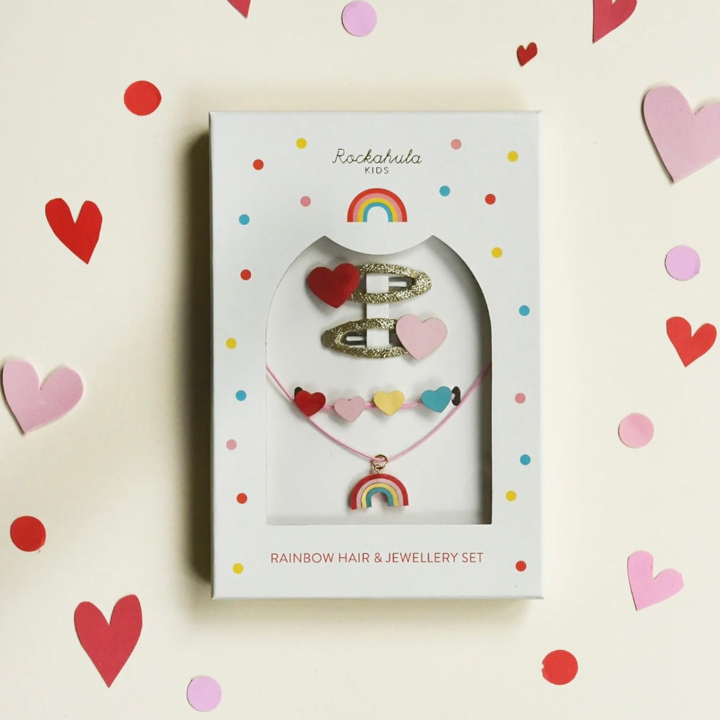 Vintage Rainbow Hair & Jewellery Set