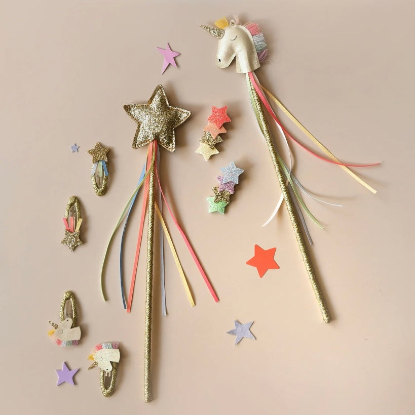 Rainbow Glitter Star Wand