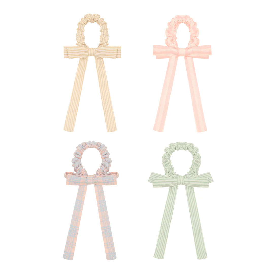 Summer stripes bow scrunchies by Mimi and Lula