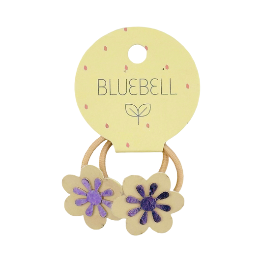 Flower hair ties lilac metallic by Bluebell