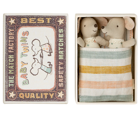 Twins, Baby mice in matchbox - by Maileg