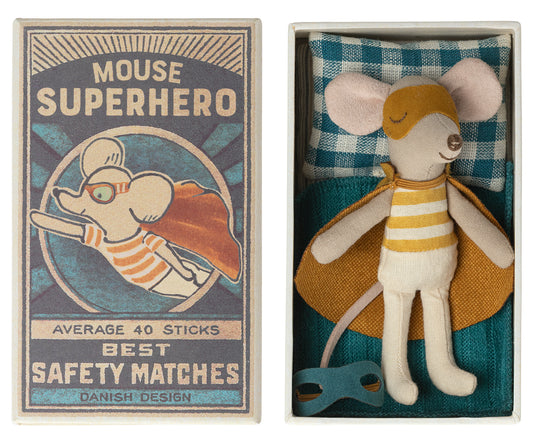 Maileg Super Hero Mouse in Matchbox: Little Brother