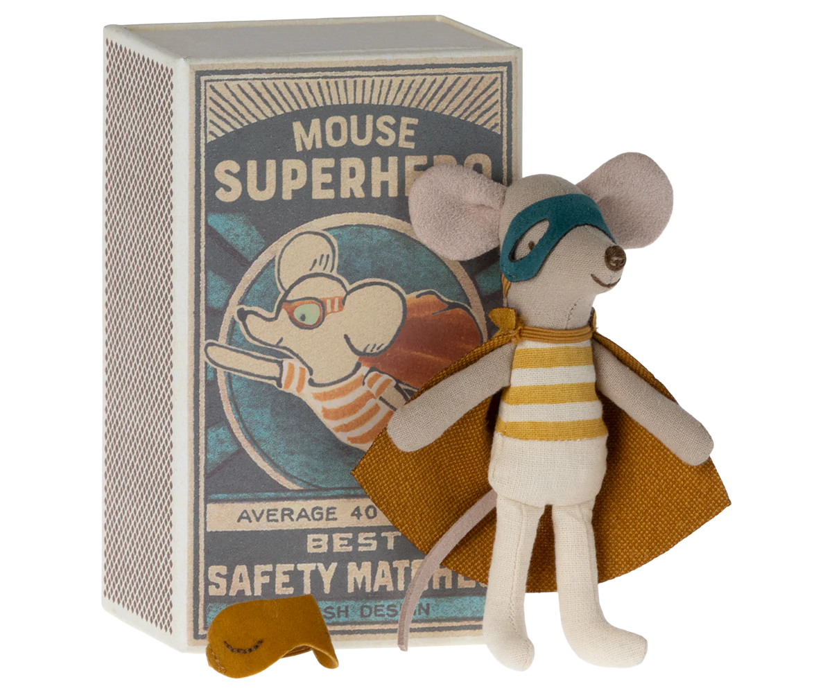 Maileg Super Hero Mouse in Matchbox: Little Brother