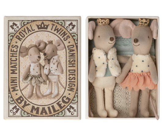 Royal twins mice, Little sister and brother in box - by Maileg