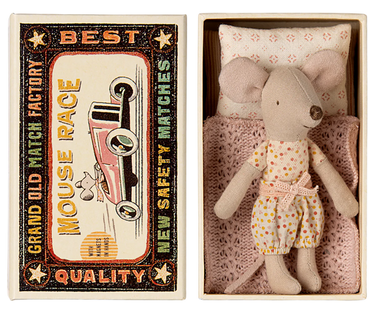 Little sister mouse in matchbox - by Maileg