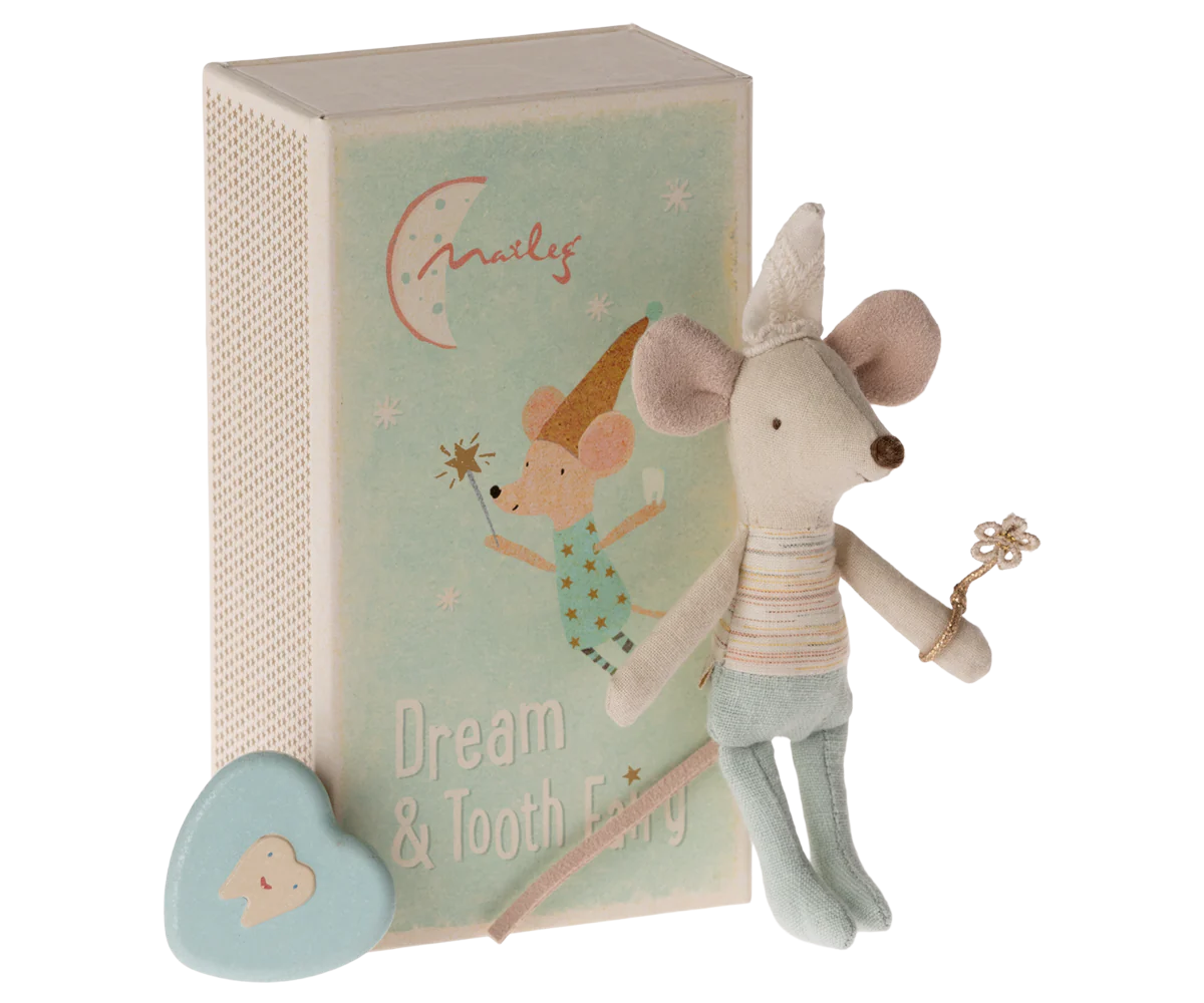 Tooth fairy mouse, Little brother in matchbox - by Maileg