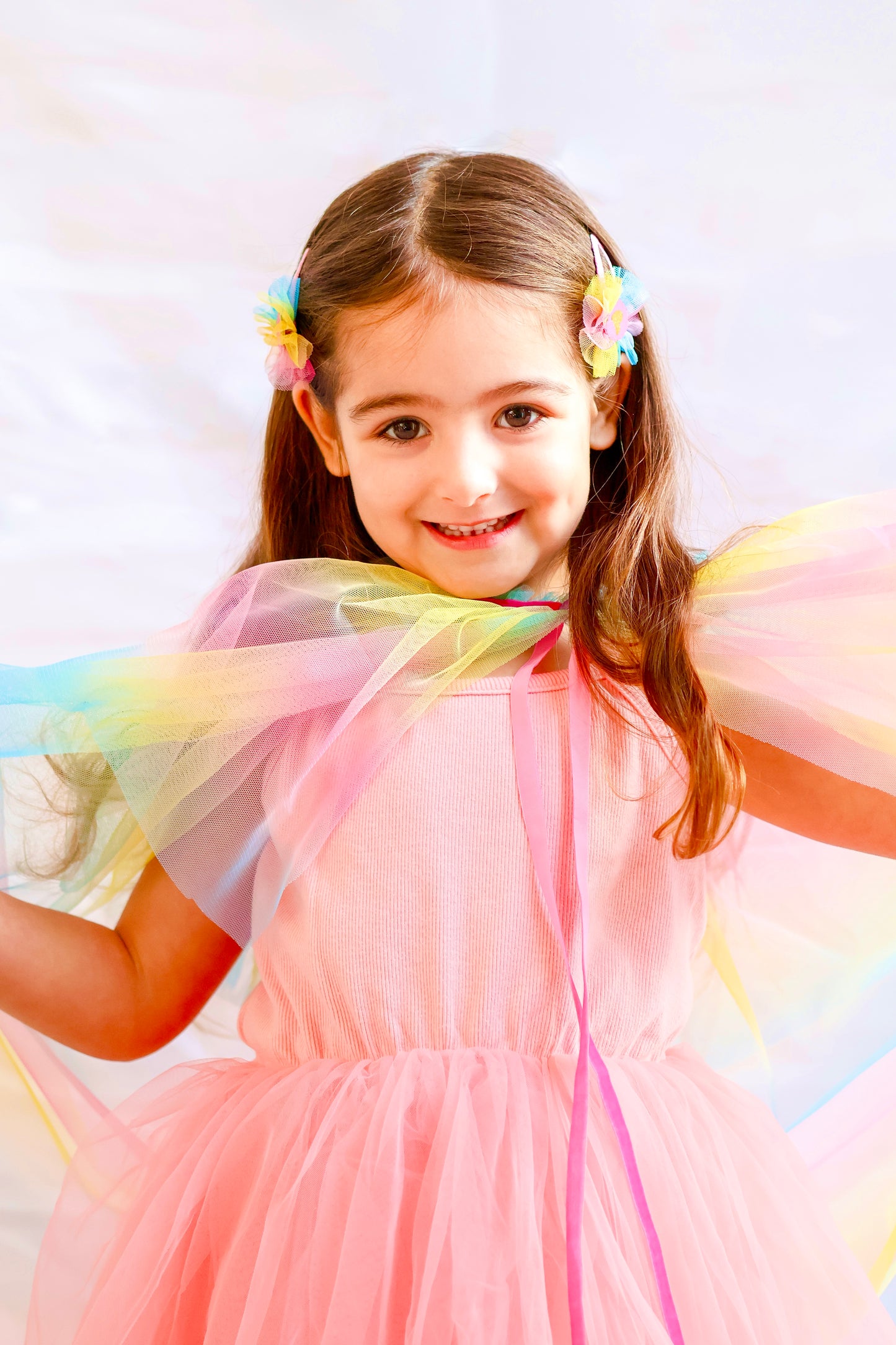 Rainbow Tulle Glitter Heart Click Clacks By Bluebell