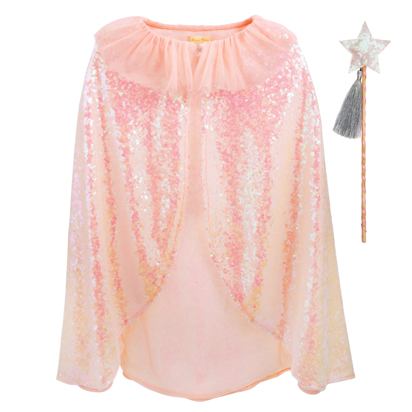 Meri Meri Iridescent Peach Pink Sequin Cape Costume