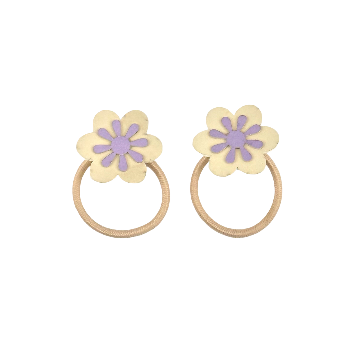 Flower hair ties lilac metallic by Bluebell