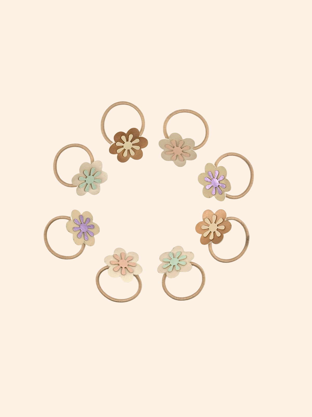 Flower hair tie pearl peach by Bluebell