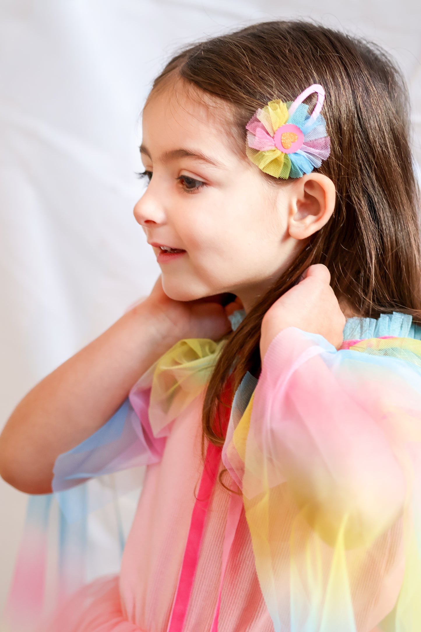 Rainbow Tulle Glitter Heart Click Clacks By Bluebell