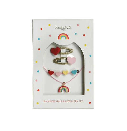 Vintage Rainbow Hair & Jewellery Set