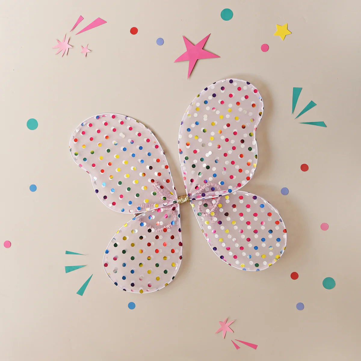 Rainbow spotty fairy wings by Rockahula