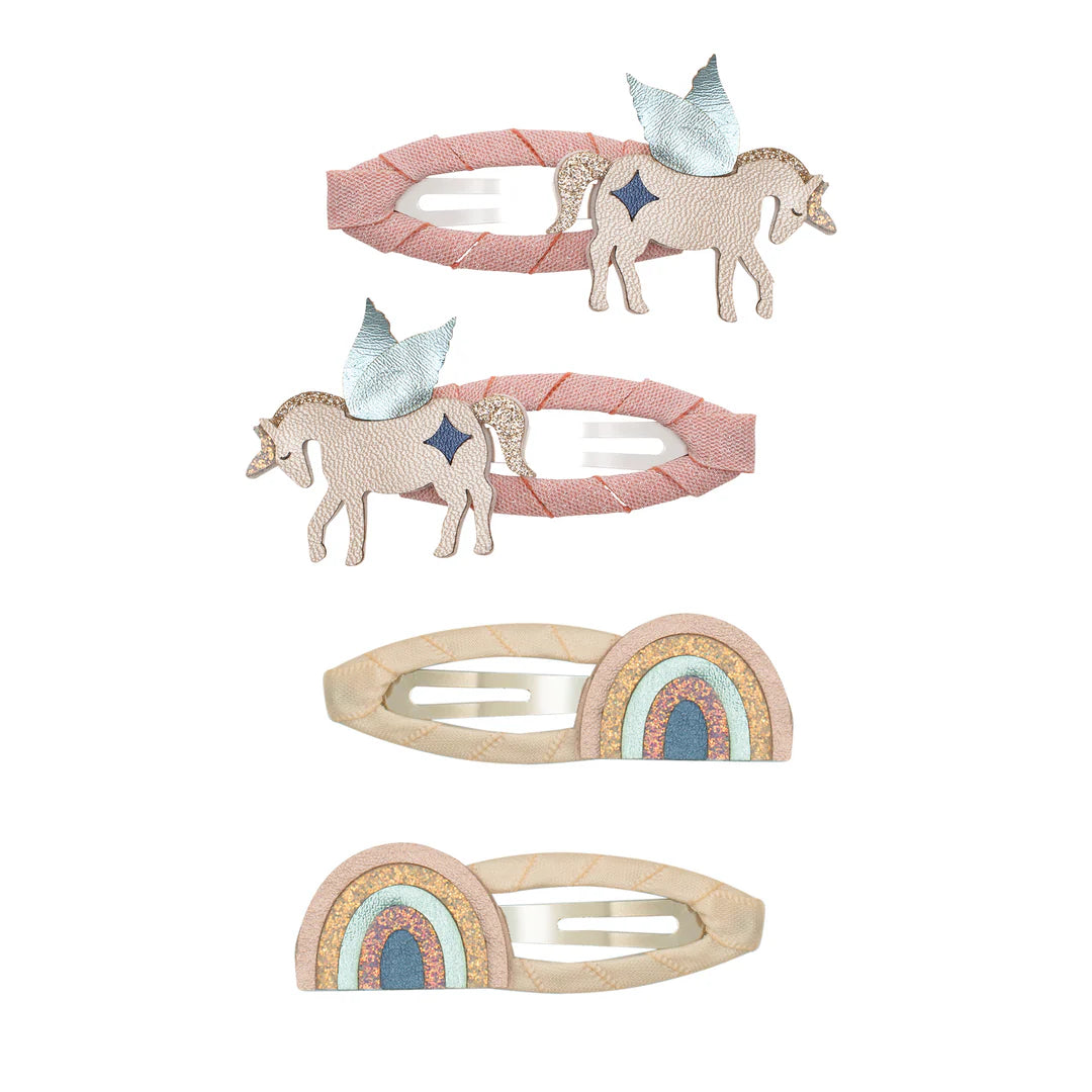 Winged rainbow and unicorn clic clacks by Mimi and Lula