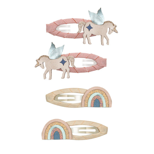 Winged rainbow and unicorn clic clacks by Mimi and Lula