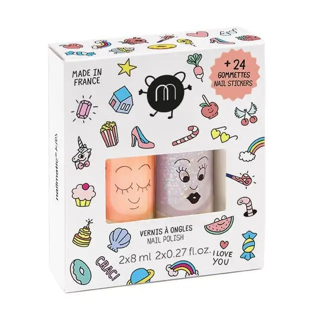 Nailmatic Crack 2 Pack with Stickers (Flamingo & Polly)