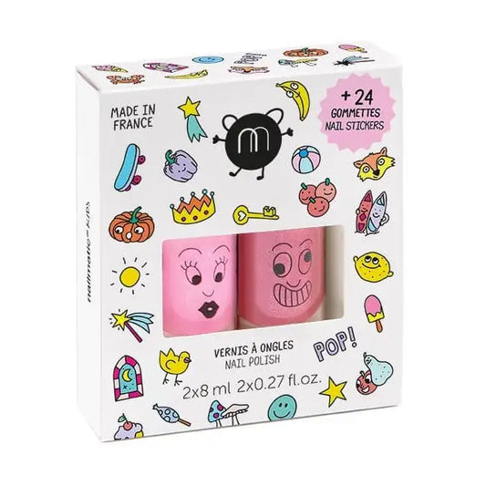 Nailmatic Pop 2 Pack with Stickers (Dolly & Kitty)