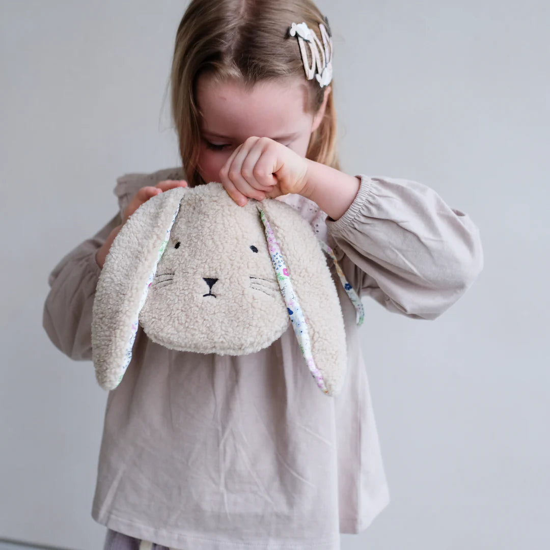 Fluffy bunny face bag by Mimi and Lula