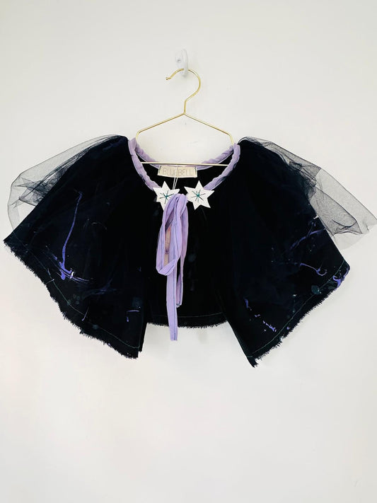 Midnight Magic Kids Purple and Black Shawl Handmade by Bluebell